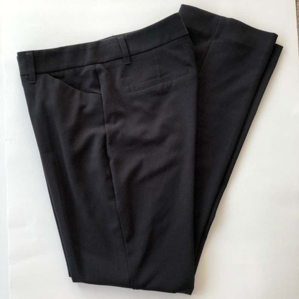 Maurices Black High Waist Straight Leg Career Pants Trousers Pockets Size 1/2